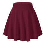 New Women Basic Skirts Summer Flared Casual Mini Skater Shorts Skirt Fashion School Pleated Fluffy Plus Size 5XL Red Short Skirt