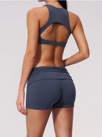 Tight Yoga Clothes Women Speed Drying Shock-absorbing Sports Vest Fitness Suits Outwear Gym Flip Waist Shorts Workout Clothes