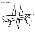 DEKA Women's Mini Micro Exotic Bikini Hot Sexy Bandage Bra + G-Strings Thong Open Crotch Erotic Lingerie Underwear Swimsuit Sets