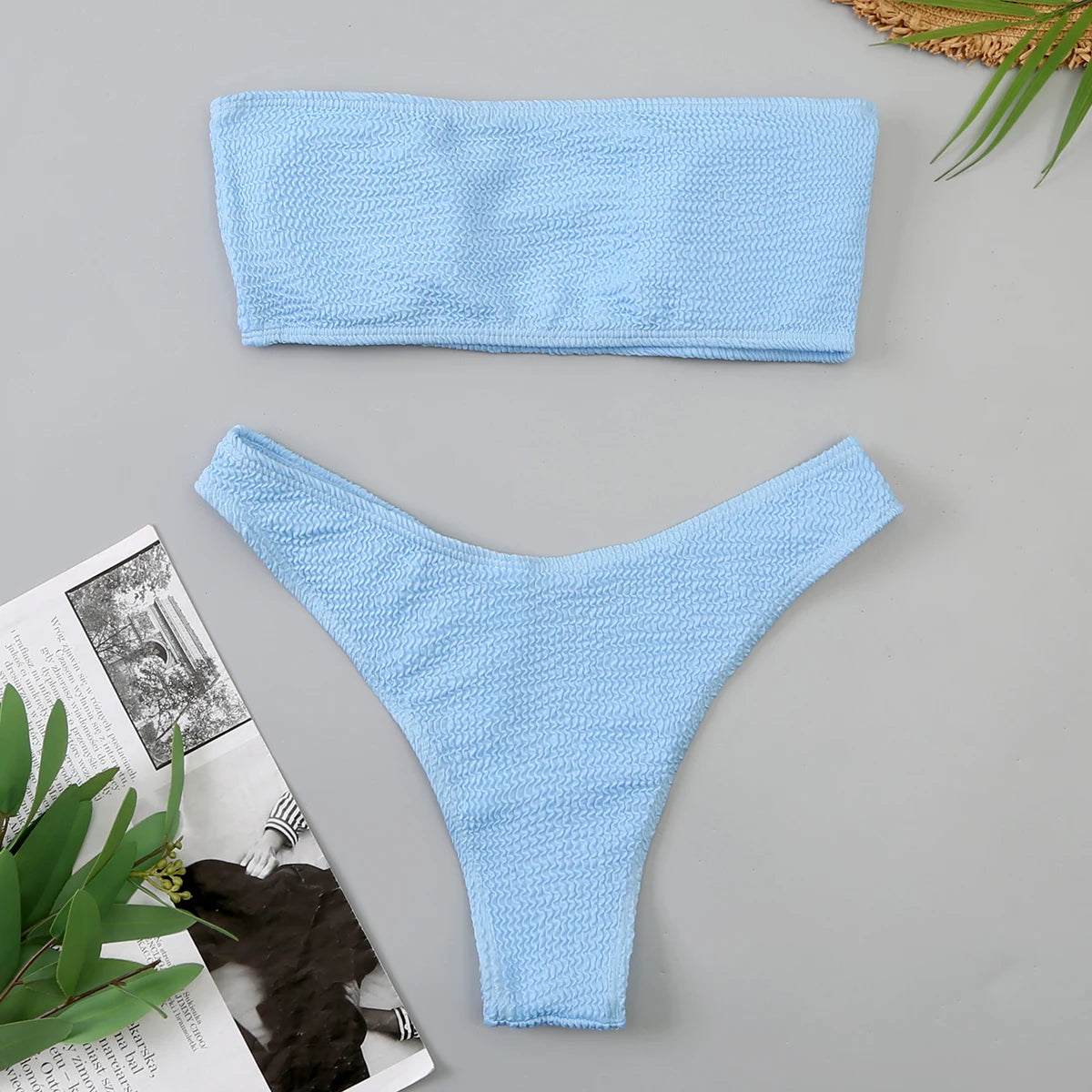 Velvet Bikinis 2025 Women Brazilian Bandeau Swimsuit Solid Sexy Swimwear Female Beachwear Bathers Bathing Swimming Swim Suit