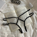 French Lace G Strings Low Waist Seamless Panties with Sheer Mesh Panels for A Sensual Fit