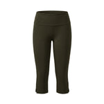 Women’s Solid Color Capri Pants Fold Over Elastic Waist Split Hem Bodycon Cropped Pants Summer Daily Casual Joggings Leggings