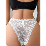1pc Women's Multi-Color Lace Panty Low-Rise Bowknot Lingerie Hollow Out Semi-Covered Butt Heart Buckle Soft Breathable Underwear