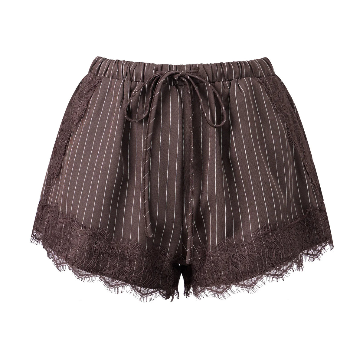 Women's Summer Shorts Elastic Waist Striped Lace Hem Loose Shorts with Pockets Fashion Daily Out Going Lounge Short Pants