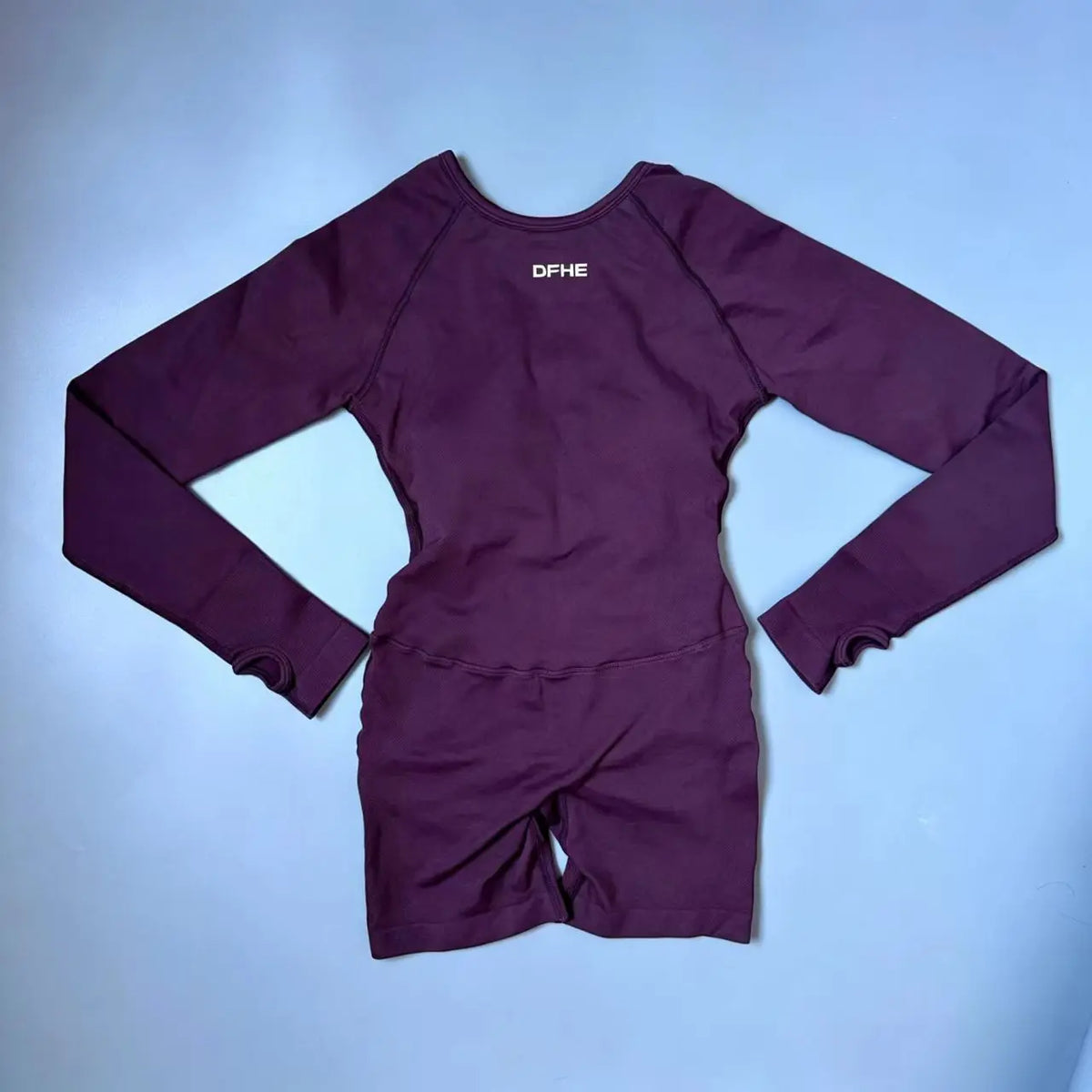 DFHE Active Long Sleeve One Piece Women Seamless Yoga Fitness Workout Short Jumpsuit Backless Set Gym Sportswear Playsuit