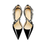 Rhinestone High Heels 2025 Summer Versatile Pointed Heel One-word Buckle Bag Head Sandals Women Black Strap High Heel Sandals 45