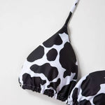 New Style Cow Print Lace-Up Halter Neck Sexy and Fashionable Women's Two-Piece Bikini Swimsuit