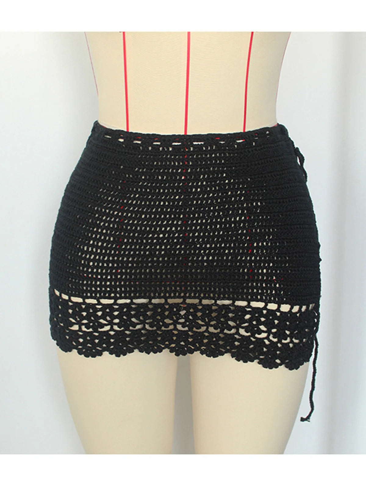 2026 Hollow Out Skirt Sarong Crochet Knitted Tunic Beach Cover Up Beach Wear Beachwear Female Women Cover-ups Beach Dress K8074