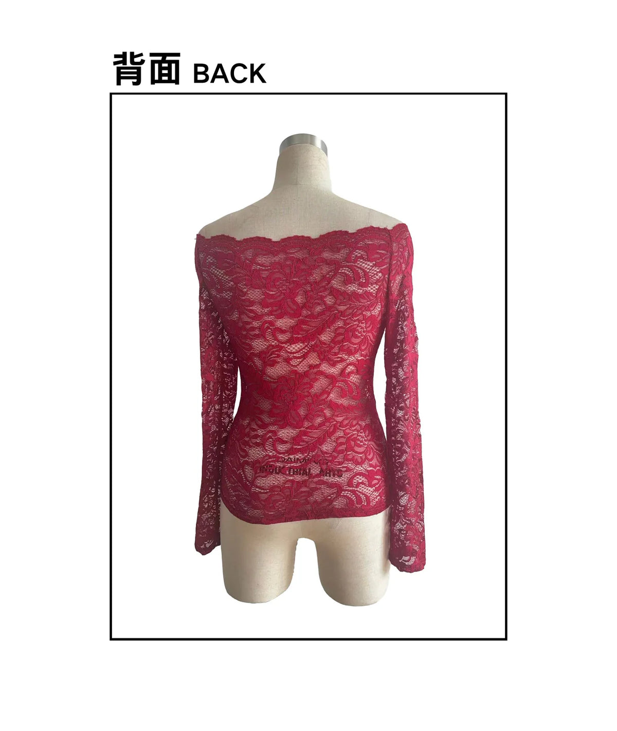 European and American elegant scalloped neckline, off-the-shoulder lace slim fit T-shirt long-sleeved top