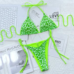 Pink Leopard Print Swimwear String Halter Triangle Bikini Set Micro Thong Sexy Swimsuit Women 2026 Bating Suit Bikinis De Mujer