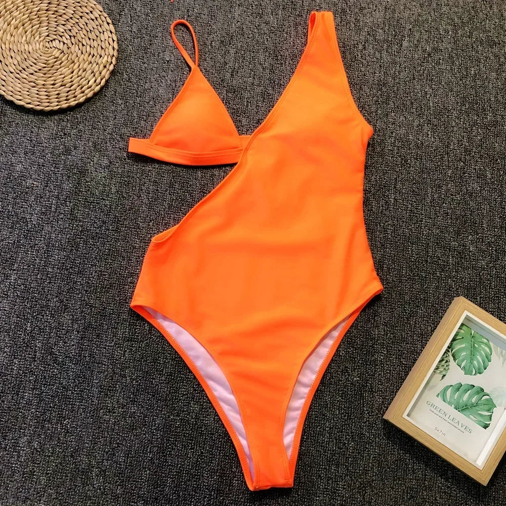3 Colors Sexy One Piece Swimsuit Swimwear Women Hollow Solid One-piece Bathing Suit Beachwear Banadores Mujer 2026 Bikinis Mujer
