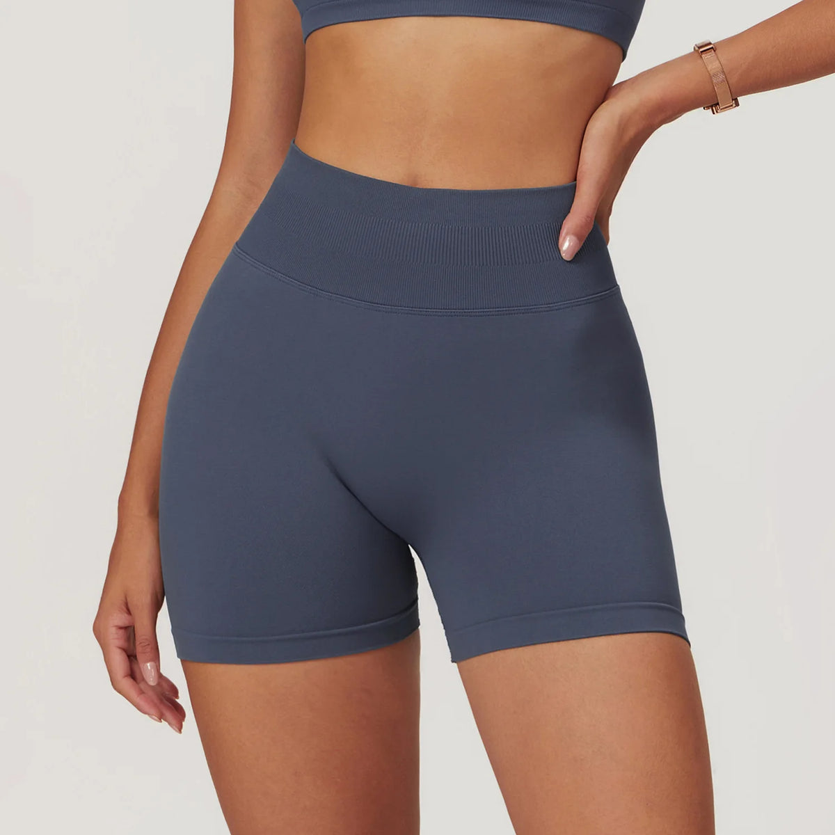 High Waist Shorts Seamless Yoga Shorts Workout Fitness Lift Peach Butt Fitness Tight Gym Running Body Shaper Pants Ribbed Shorts