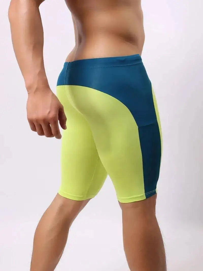 Men's Swimming Trunks Fitness Shorts Casaul Beach Vaction Style For Man Color Blocked Drawstring Elastic Waist Beach Shorts KD14