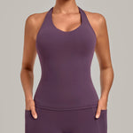 Women's Seamless Yoga Vest Sports Fitness Gym Beauty Back Top Nude Slim Fit Training Running Workout Vest