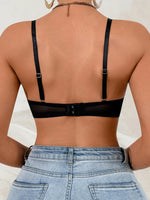 Black lace patchwork lingerie with European and American fashion style thin steel ring women's underwear sexy Lingerie MR3617