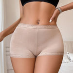 3Pcs/Set Ice Silk Boyshort Women Low Waist Panties Female Underpants Solid Color Lace Underwear Sexy Lingerie M-XL Boyshorts