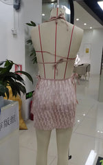 Sexy Halter Neck Fringe Mini Dress Women Open Back Sleeveless Tassel Flapper Dress For Nightclub Party