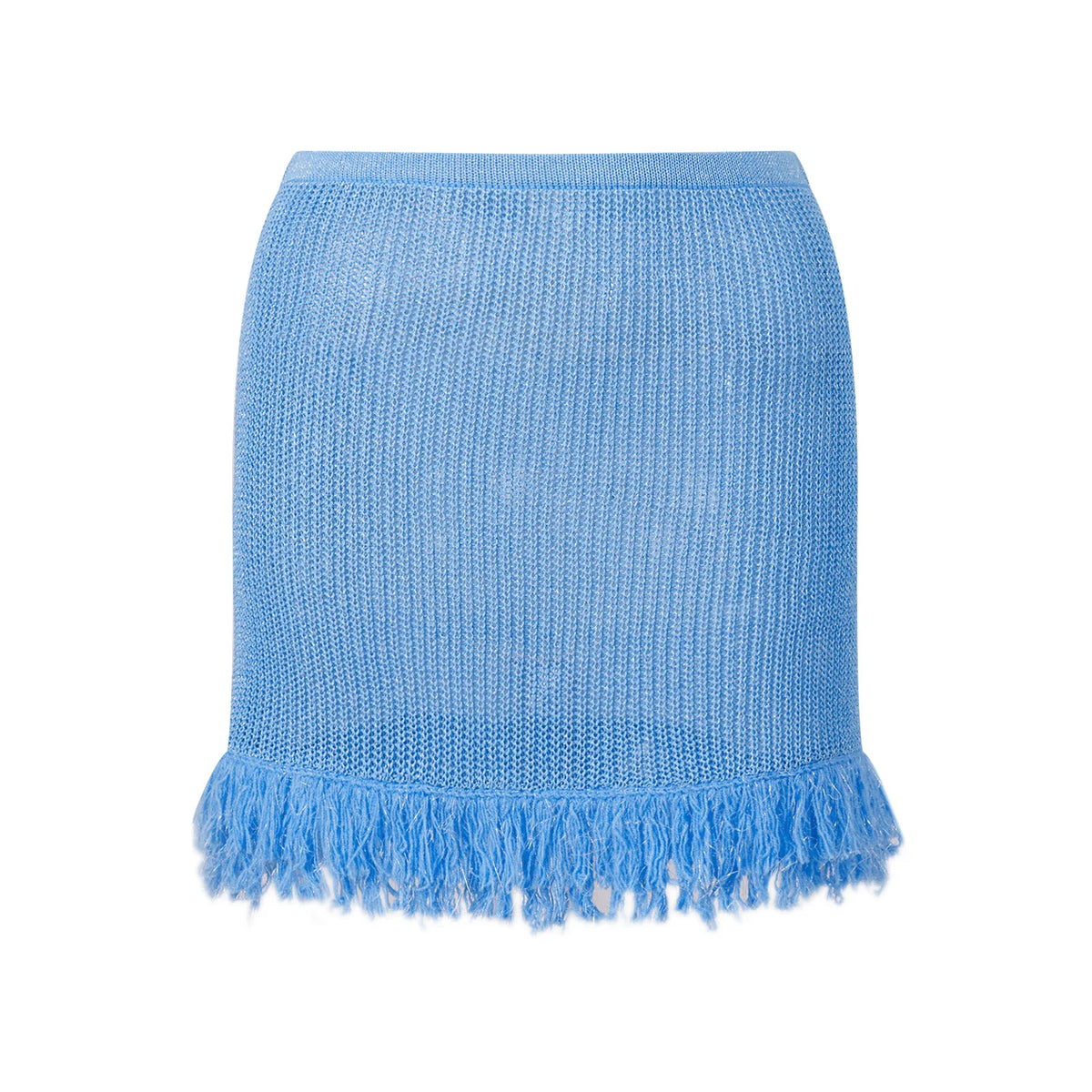 Summer Women's Knit Mini Skirt Solid Color Plush Tassel Trim Pencil Skirts Going Out Bohemian Beach Sexy Skirts