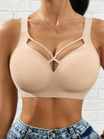 Women'sCross Front Yoga Sports Bra, U-Back Wirefree Adjustable Straps Removable Pads