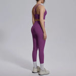 Women's Yoga Set Sports Fitness Running Beautiful Back Slim Fit Bra Hip-lifting High Waist Pants Workout Training Gym Suits