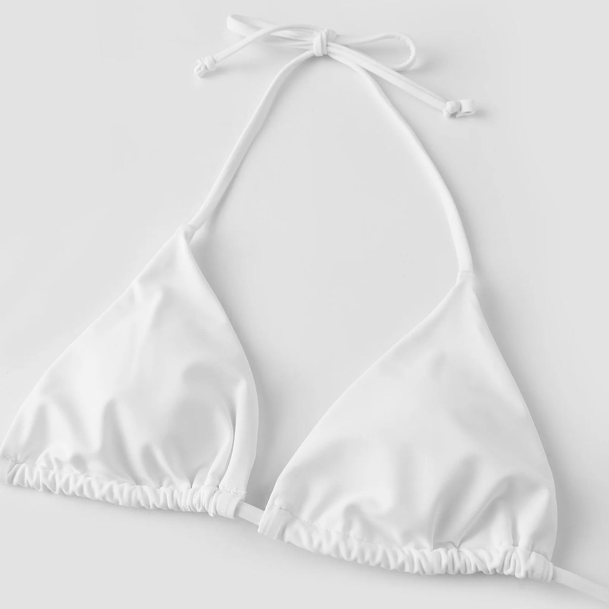 2026 Summer Women's Solid Color Swimwear Halter Bikini Set Bra with Side Tie Thong 2Pcs Bathing Suits Sexy Fashion