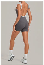 Women's Seamless Yoga Jumpsuits Sports Fitness Gym Sleeveless Backless Hip-lifting Shorts One-piece Training Workout Jumpsuit