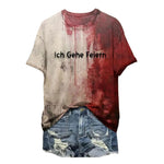 Halloween Bloody Shirt For Women Funny O Neck Short Sleeve Halloween Blood Clothes Gift Blood Short Sleeve Sports Shirts