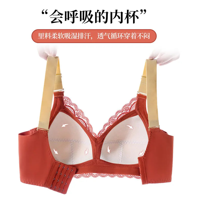 Women's Plus Size Minimizer Bra Full Coverage Lingerie Wire Free Push Up Bra for Femme Brest Pumping Underwear Plus Size 44 46DE