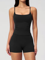 2 Piece Shaved Yoga Sets Women Hip Lifting Shorts Fitness Suit Outdoor Leisure Running Slimming Sports Vest Workout Tracksuit