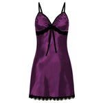 Women Sexy Sleepwear Sleeveless Nighties V-neck Nightgown Plus Size Nightwear Lace Nightdress Silk Satin Night Dress