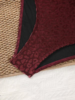 Vintage Wine Leopard Print Swimwear Women 2026 Deep V Neck Back Cross Tummy Control One Piece Swimsuit Holiday Bathing Suit