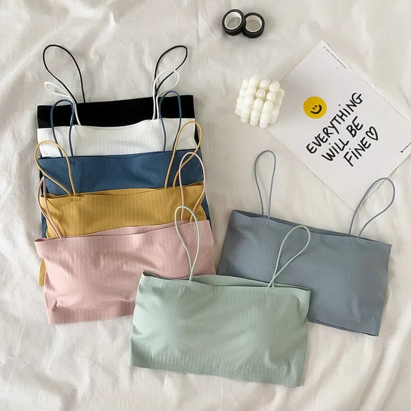 Seamless Bra Summer Tube Tops Women Crop Tops with Removable Pads Sexy Lingerie Invisible Top
