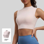 Women's Yoga Tank Top Highly Stretchy, Slightly High-Neck Sports Bra with Built-In Cups Lifts and Shapes The Bust Sexy Fitness