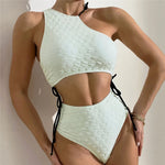 Sexy White High Waist Swimwear String Lace Up Bikinis Sets Woman 2026 Asymmetric Neck Swimsuits Bathing Suit Bikini Mujer Bather