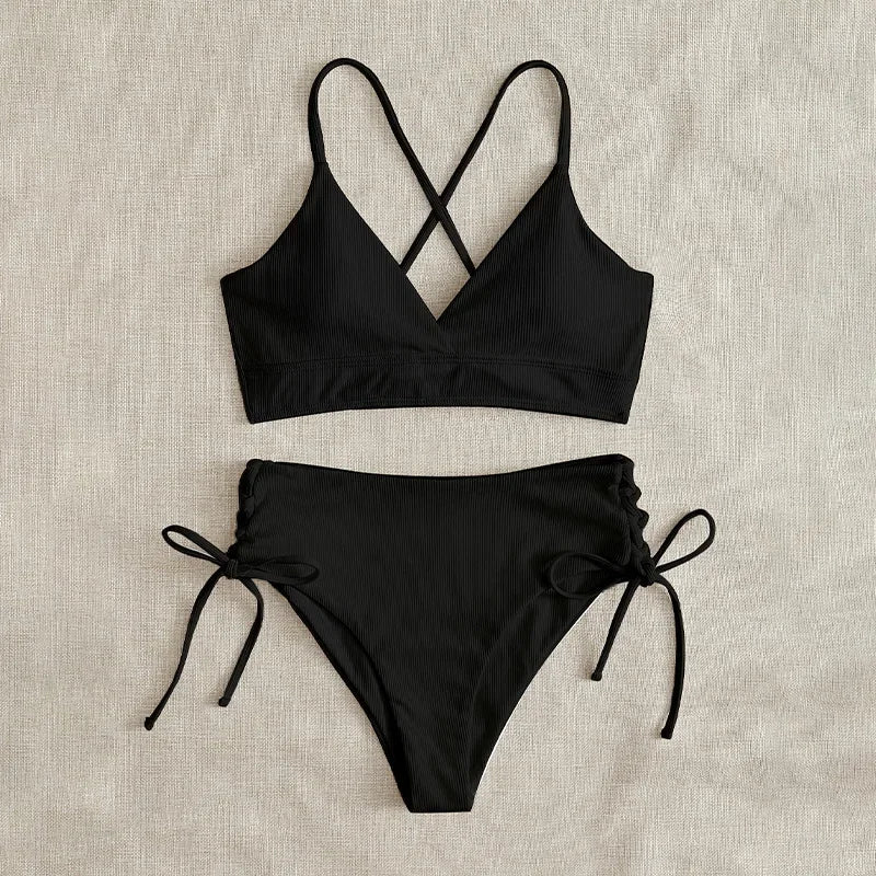 Sexy Bandage High Waist Brazilian Bikinis Sets Swimsuit Swimwear Swimming Suit for WomenNew Bikini Mujer Biquinis