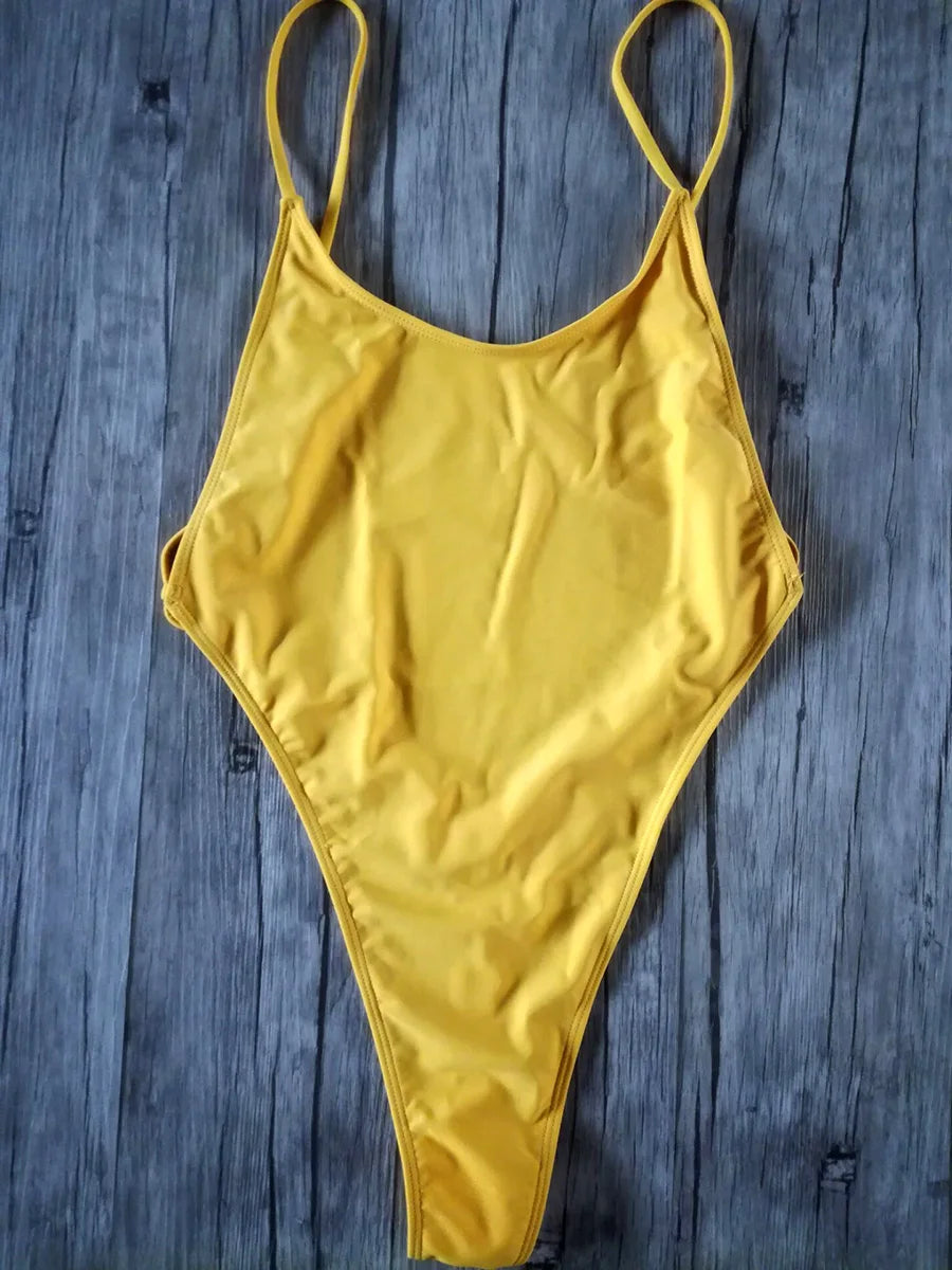 Extreme Mini Micro G String One Piece Swimsuit Women Thong Swimwear Female Backless Monokini High Cut Bathing Suit Swim Beach