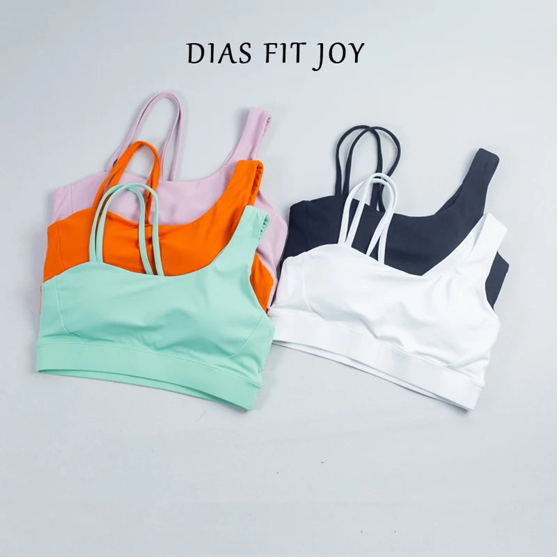 DIAS FIT JOY Women's Breathable Yoga Bra with Removable Padding for Gym And Home Workouts Comfortable Supportive Fitness Bra