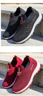 Women Vulcanized ShoesHigh Quality Breathable Mesh Women Sneakers Soft Slip On Flats Shoes Women Loafers Walking Flat