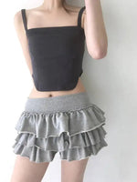 Sweet And Spicy Ballet F-length Skirt With Elastic Waist And Lace Hem Flared Cake-aped Ort Skirt For Young Women 8PO5