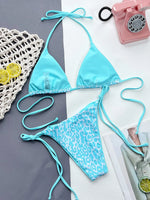 Zebra Print Halter micro Bikini 2025 women Bandeau String Swimsuit Female swimwear Neon Shiny bikini set Leopard Bathing Suit