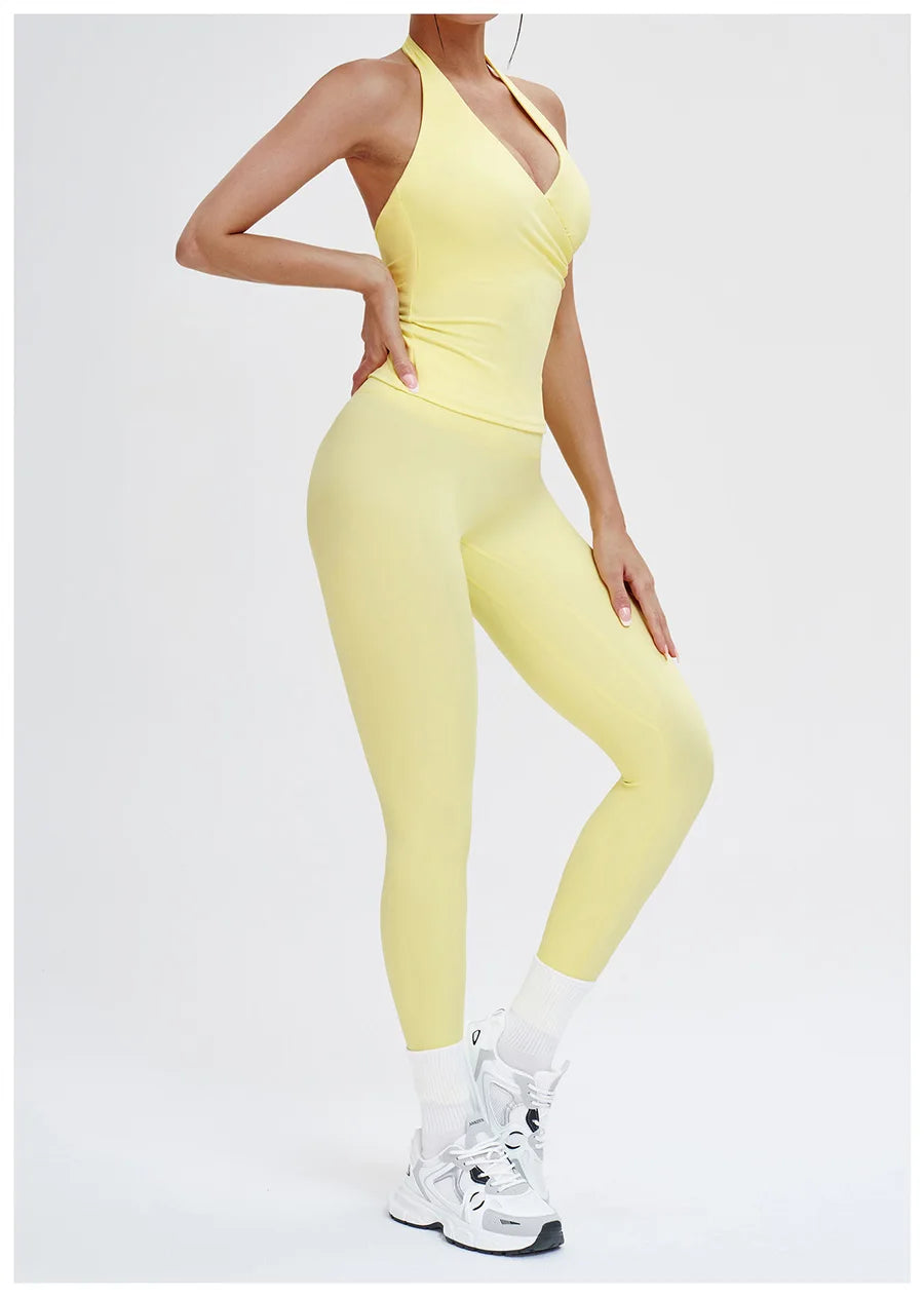 2 Pieces Sportswear Women Yoga Set Gym Clothes Fitness Set Outfit Outdoor Long-Sleeved Shirt Tracksuits Sports Bra Gym Leggings