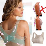 Correction Sports Women's Bra Without Steel Ring Gathered Adjust Brassiere Yoga Fitness Vest Front Zipper Shockproof Underwear