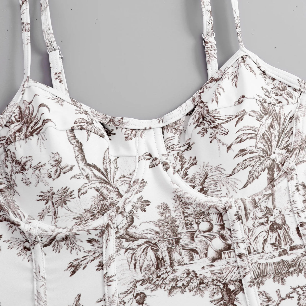 2026 New Arrival Push Up Women Bikini Set Floral Printed Ruffle Bikinis Strappy Bandage Swimwear Brazilian Biquini Bathing Suit