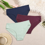 3Pcs/Set Women's Seamless Cotton Briefs Women Panties Solid Color Breathable Underwear Female Low Waist Soft Lingerie S-XXL