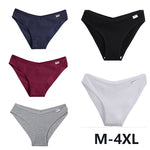 5Pcs Women Cotton Panties V-Belt Ladies Soft Female Sexy M-4XL Low-Rise Panties Bikini Underwear Comfortable Lingerie 2024