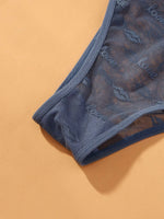 Love Letter Print Women Briefs Mesh Transparent Ring Buckle Adjustable Hollow-out Underwear Low-waist Panties String Lingerie