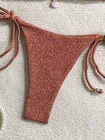 Sexy Pink White Bikini Set 2026 Women Shell Ornament Push Up Tie Side Thong Swimsuit Summer Bathing Suit Holiday Micro Swimwear