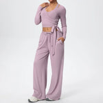 3 Pcs Women's Seamless Yoga Set Sports Fitness Gym Slim-Fit Long Sleeve & Tank Top Suits Workout Running Training Sets