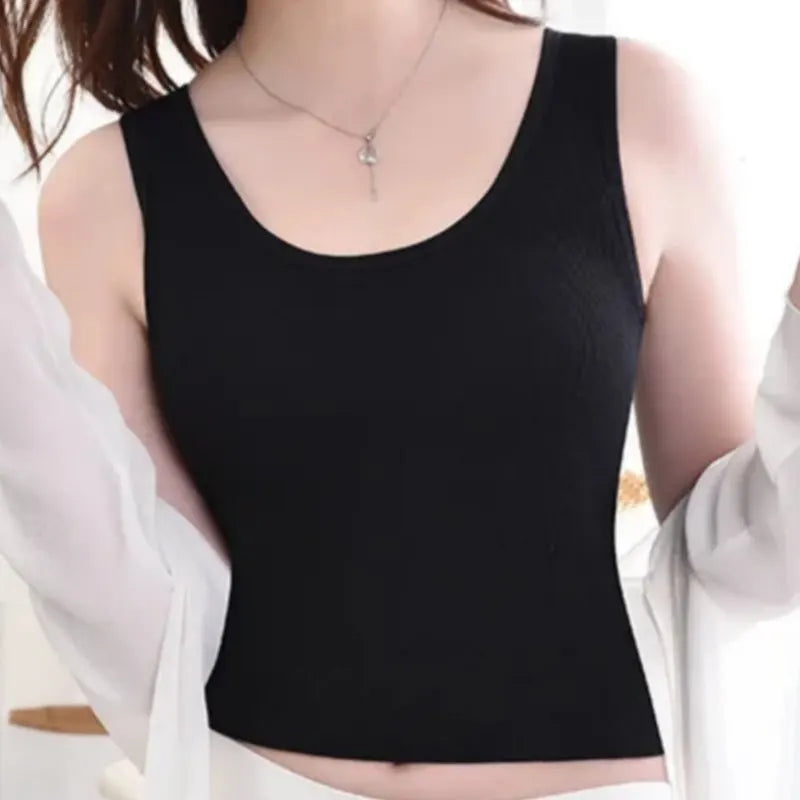 Women Tank Top Sexy Lingerie Female Camis Top Sleeveless Vest Underwear Knitted Top SexyTee Summer Tanks Padded Camisole