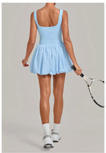 Nake Fake Two-piece Tennis Dresses Women's Anti Glare Pleated Fluffy Skirt Bulit-in Pocket Shorts Outwear Gym Fitness Golf Dress